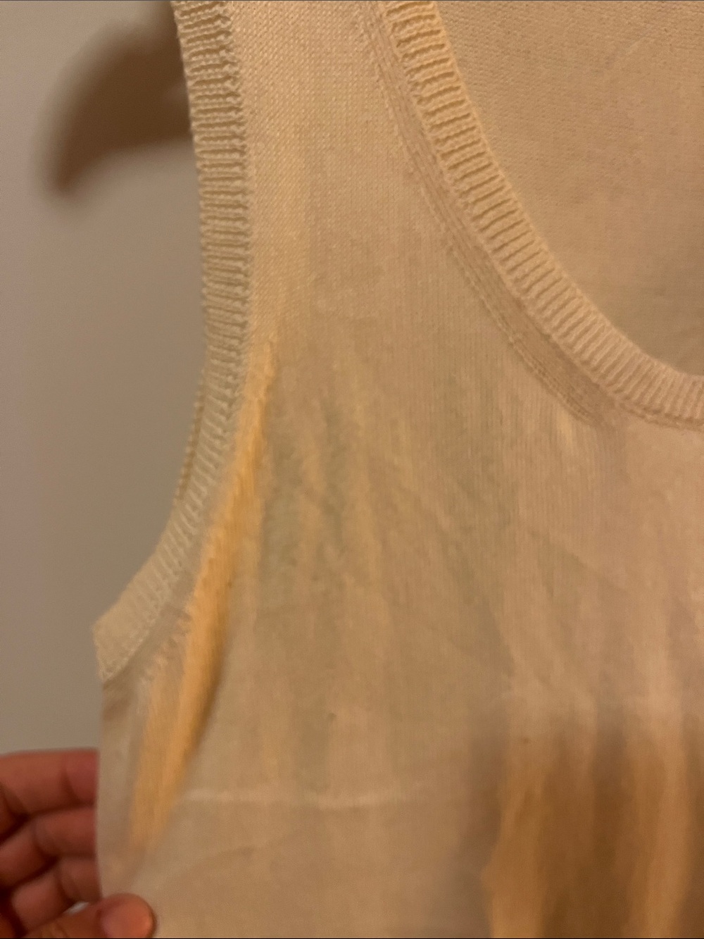 KOTN Lightweight Cream Ribbed Tank - Picture 5 of 5